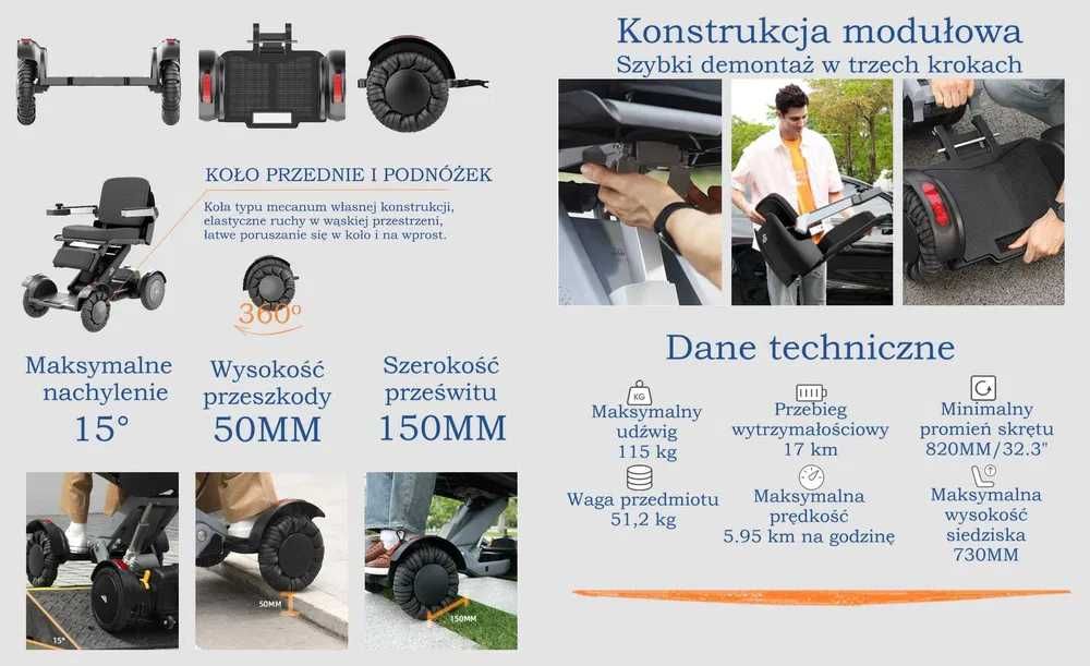 Elektryczny wózek nowej Generacji / Mobilny Robot udźwig 120 kg NOWOŚĆ