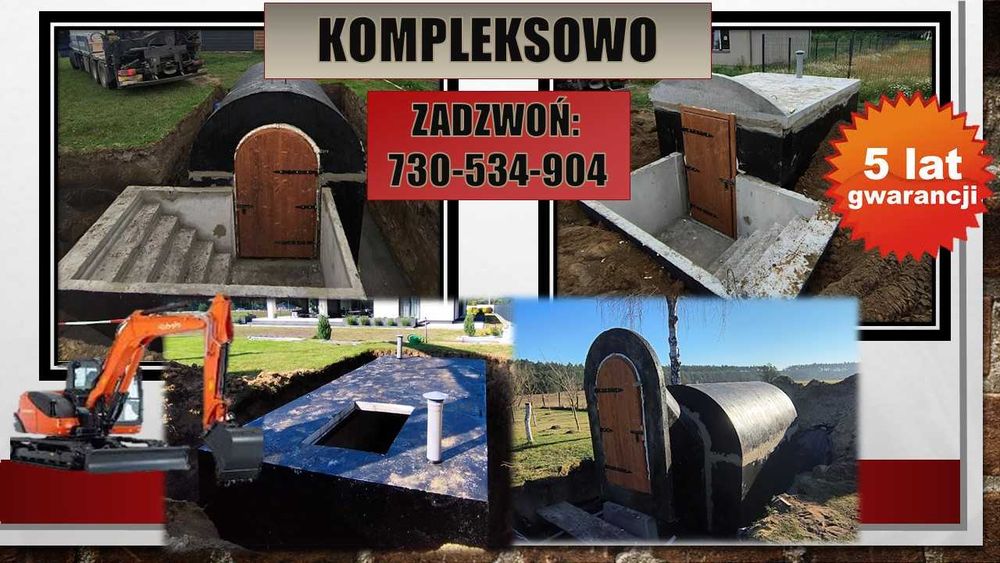 Betonowa piwniczka ogrodowa ziemianka bunkier spiżarka schron Warszawa