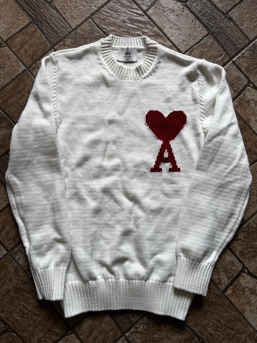 Sweter Ami Paris Alexandre Mattiussi Biały
