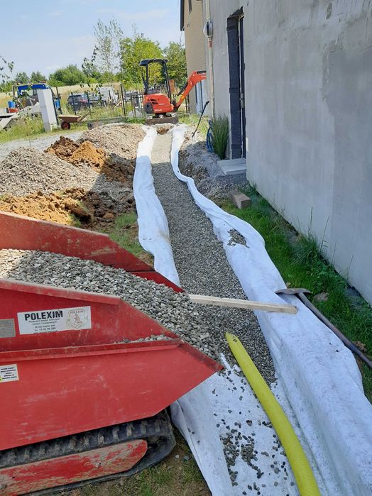 ODWODNIENIA Rozbiurki budynków sprzatanie dzialek uslugi Koparka