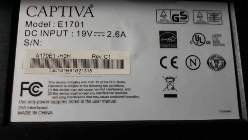 Monitor captiva com som 17"