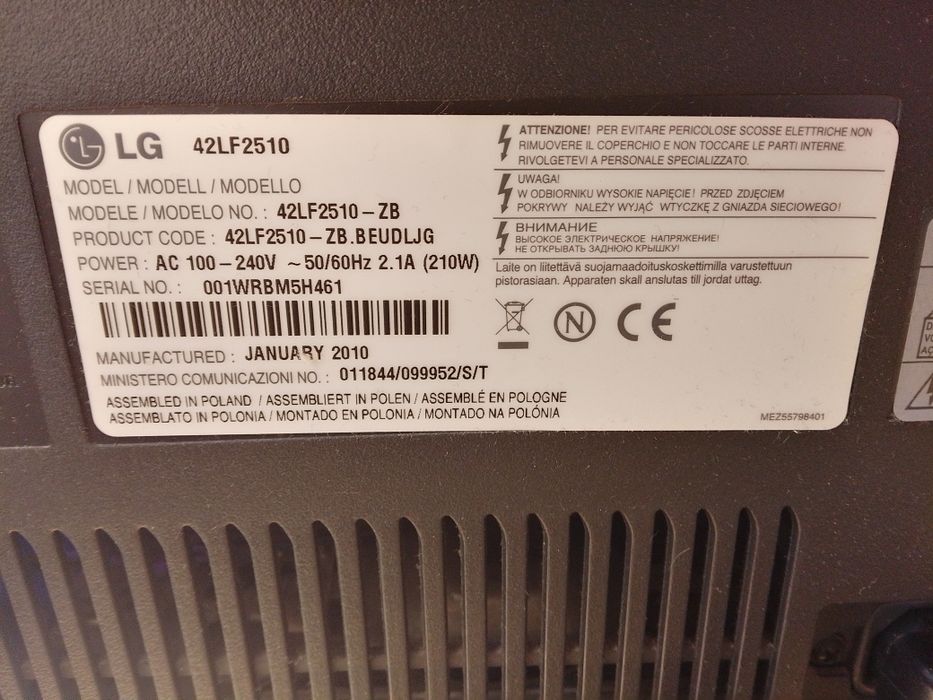 TV LG 42LF2510 - rozbitek