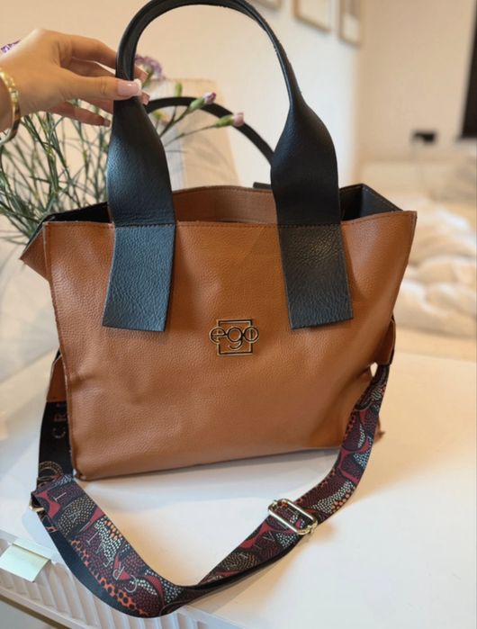 Torba ze skóry naturalnej EGO torba shopper duża torba EGO torebka na ramie ze skóry naturalnej