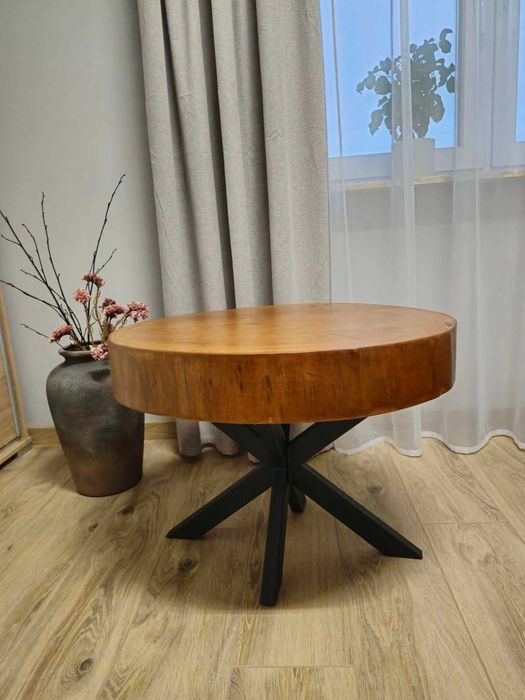 Stolik kawowy plaster drewna