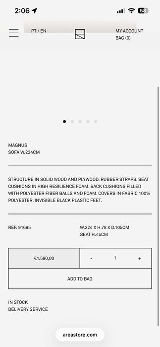 Sofa MAGNUS Area Store