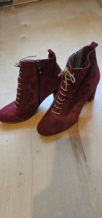 Botki damskie welurowe