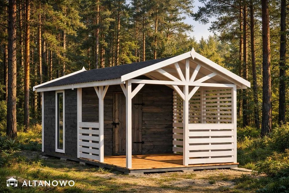Drewniany domek ogrodowy letniskowy 3x6 | producent | transport | rod