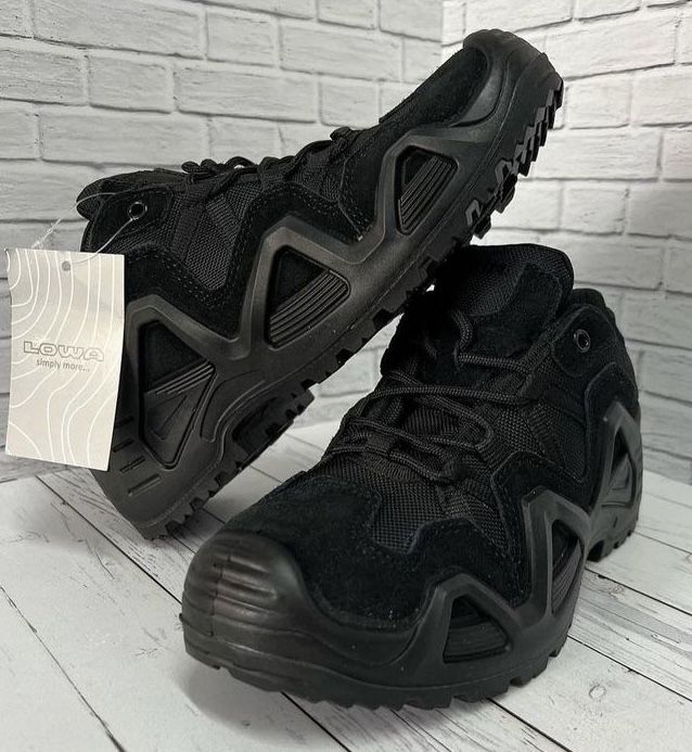 Тактические кроссовки LOWA Zephyr GTX LO TF Черные | Полицейские кроссовки Gore-Tex | Военная обувь LOWA