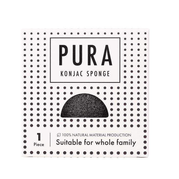 Sister Young Pura Konjac Sponge gąbka do mycia twarzy Black