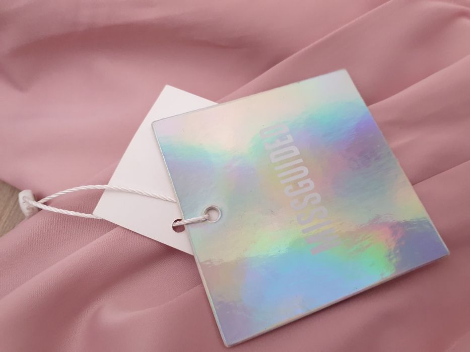 Missguided różowa długa sukienka, S, asymetryczna