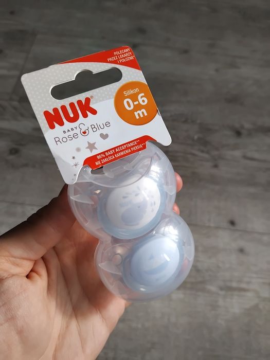 Smoczek NUK 0-6 m Baby Rose Blue nowy