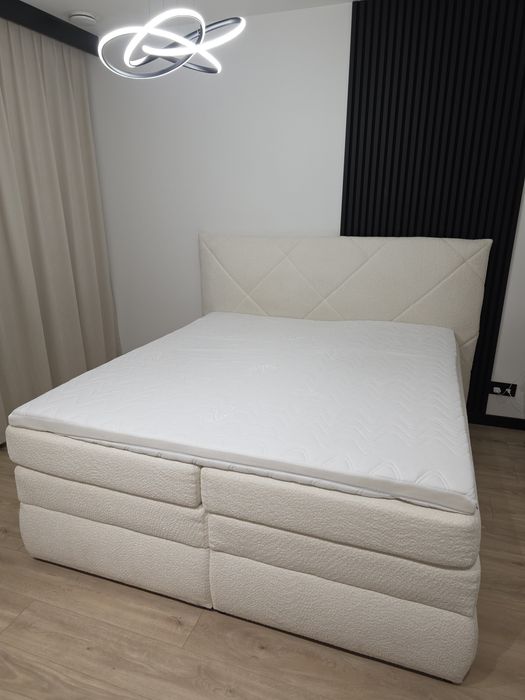 Lozko kontynentalne 1800x200 materace topper