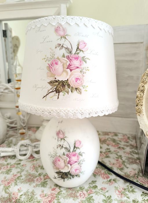 Lampa stołowa nocna shabby