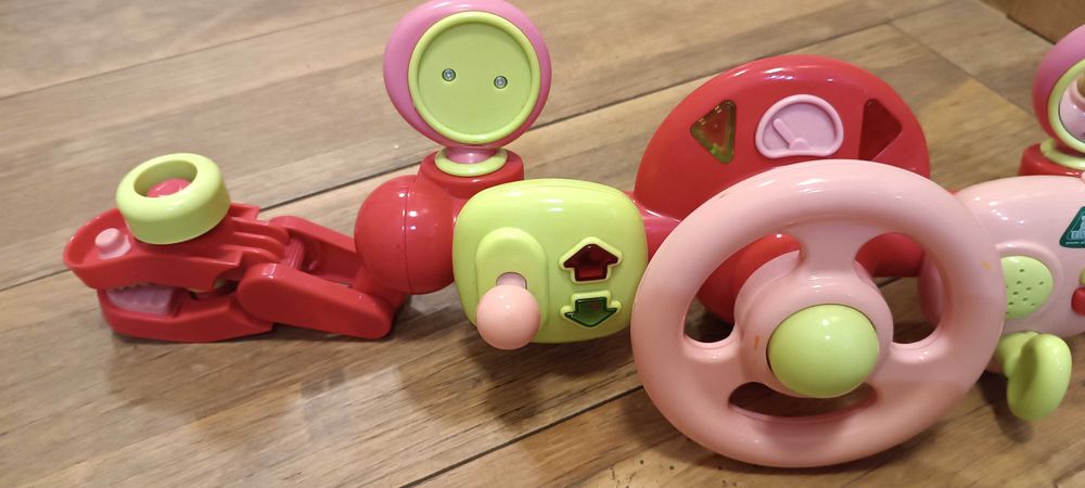 Zabawkowa interaktywna edukacyjna kierownica do wózka