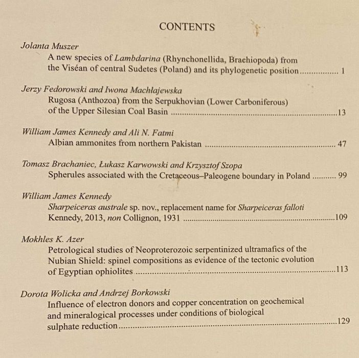 AGP 64/1 Geologia brachiopoda Sudety Pakistan smectite Amonity Arabian