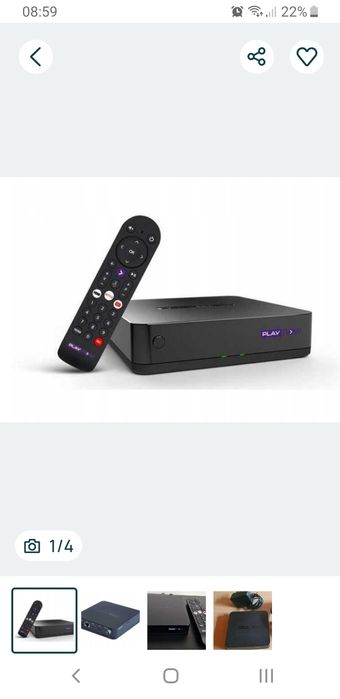 NOWY Smart TV BOX CS 50001  pilot kable zasilacz