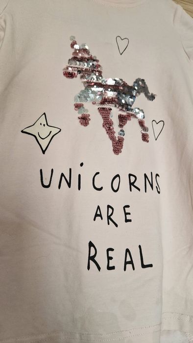 Tunika bluzka bluzeczka Coccodrillo r.116 jednorożec magiczne cekiny
