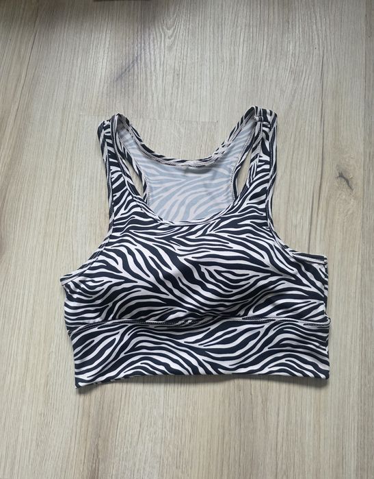 Biustonosz sportowy zebra top gym hard Sinsay M