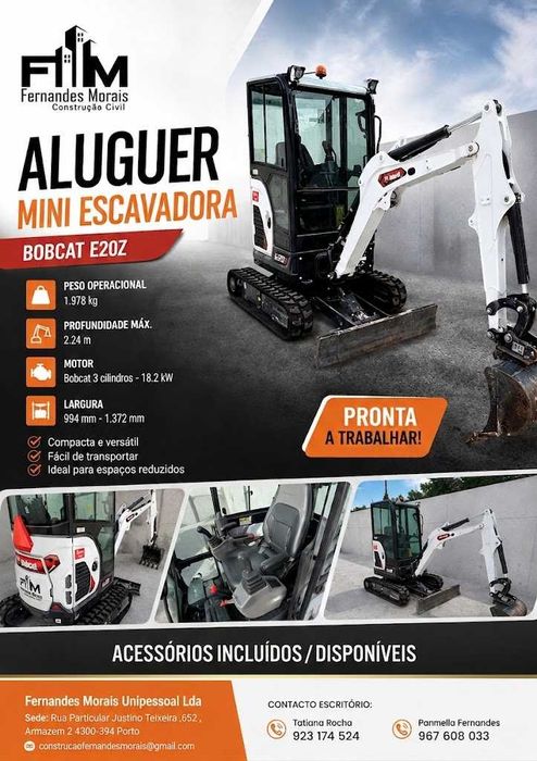 Aluguer Mini Escavadora  Bobcat