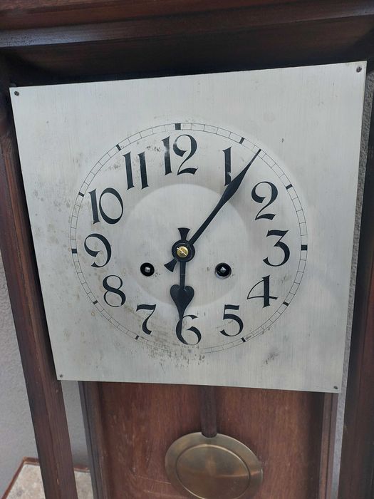 Stary zegar ścienny gabinetowy PHS przedwojenny sprawn film gongu F014