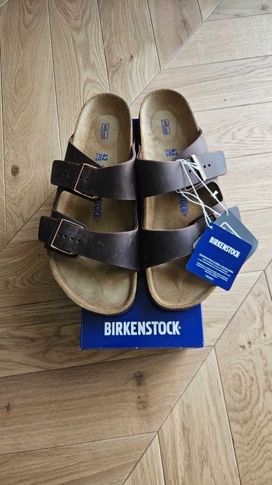 Birkenstock Arizona z miękką wkładką, olejowana skóra, Habana