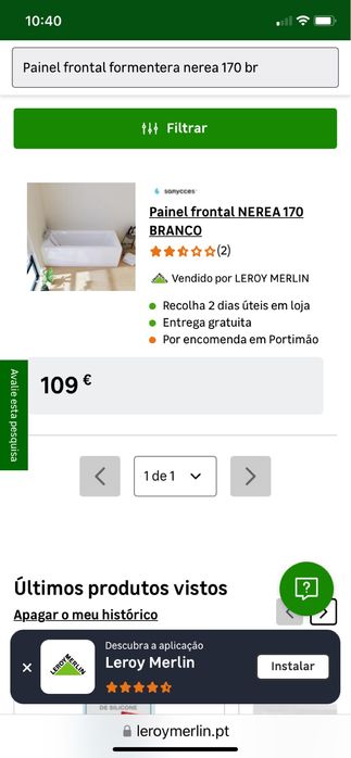 Por estrear, Banheira rect  170x75 Galaxy Hidro SCX D S/F + painel.