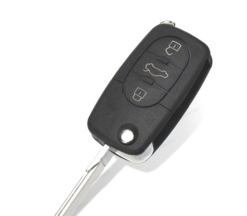 CARCAÇA CHAVES AUDI QUADRADA 3 BOTÕES LAMINA LISA