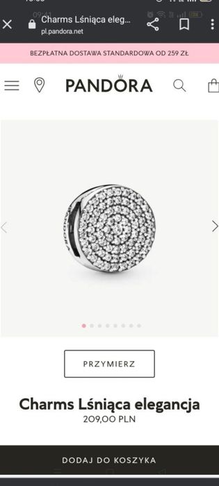Charms Pandora reflexions koło pave