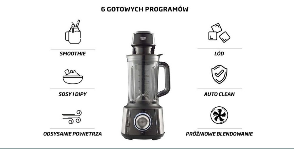 Blender kielichowy BEKO TBV8106BX (próżniowy)