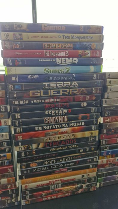 110 DVD's semi novos, novos em embalagem