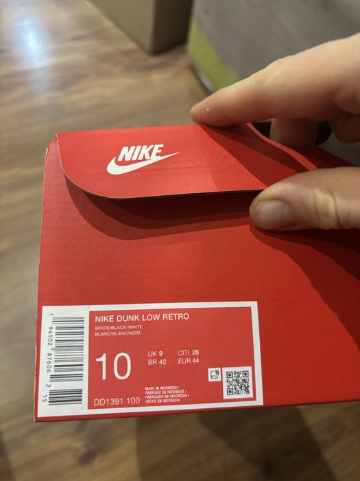 Czarno biale buty Nike Dunk Low Retro, meskie, 44