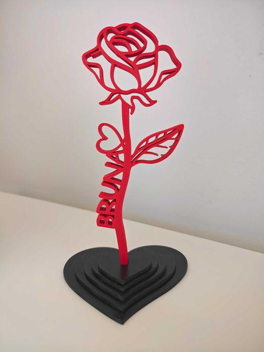 Prenda Personalizada Dia da Mãe - Rosa 3D com Nome à Escolha