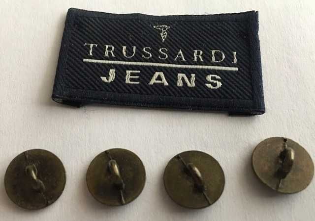 Оригинал Италия Труссарди Trussardi метал пуговицы 4 шт. бирка