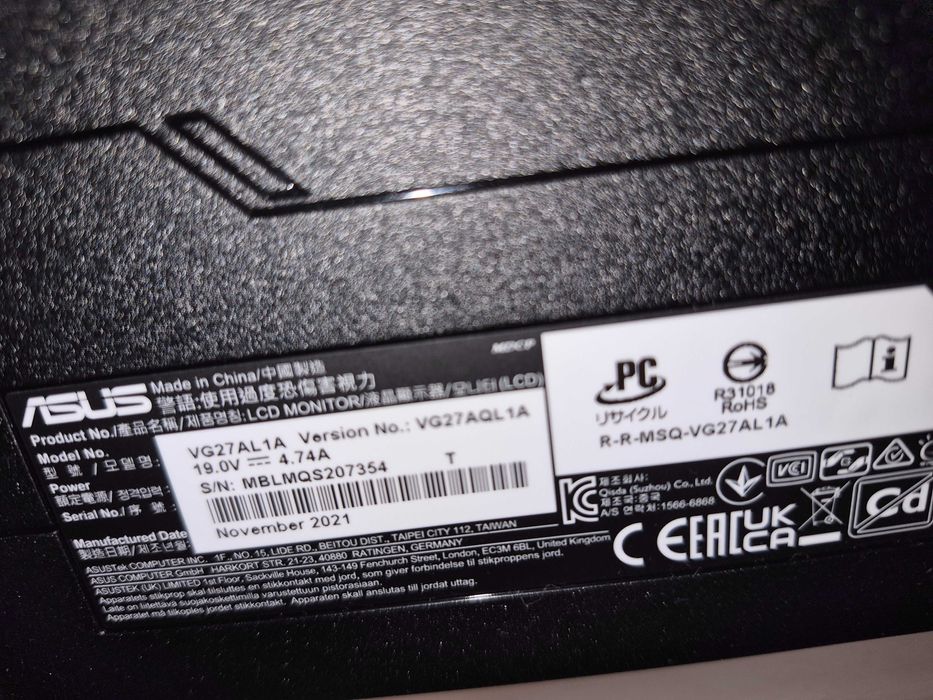 Ігровой Монітор Asus TUF Gaming VG27AQL1A 27" QHD IPS 170Hz