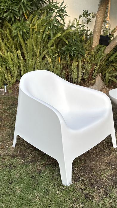 Conjunto de 4 Cadeiras de Exterior Brancas