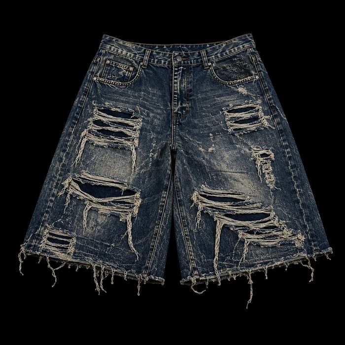 ШОРТЫ опиум широкие рванные дистресс y2k opium drip Balenciaga x