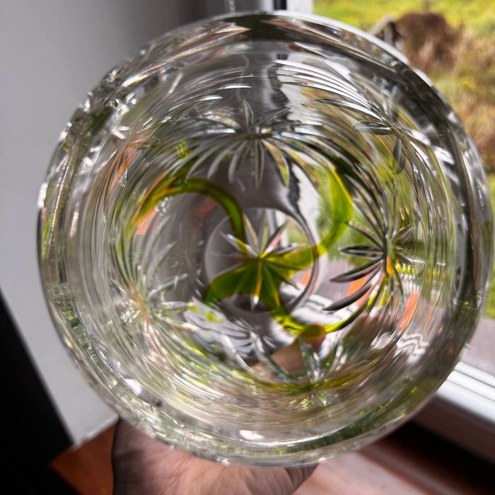 Wazon Huta Julia kolorowy kryształ PRL Unikatowy