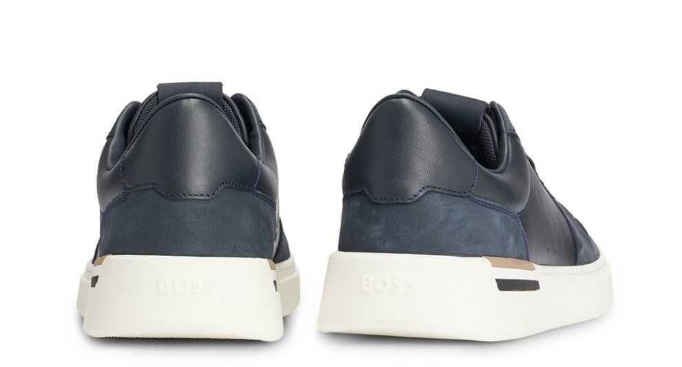 HUGO BOSS męskie skórzane sneakersy / buty Dark Blue