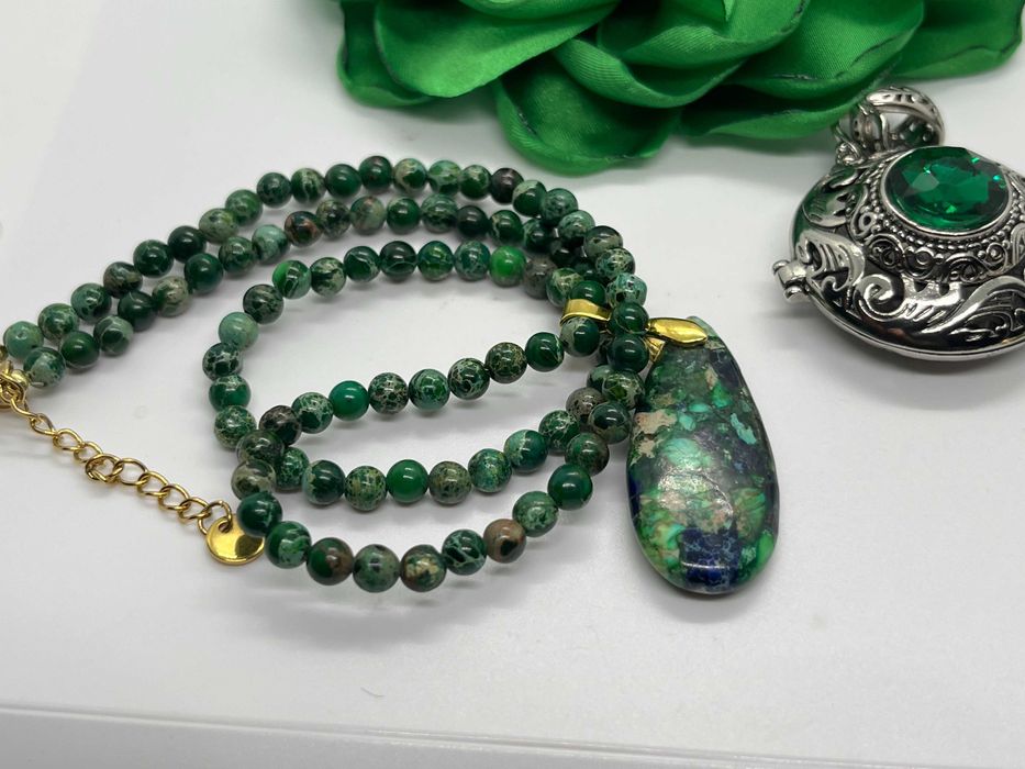 Zielony zestaw mix biżuterii