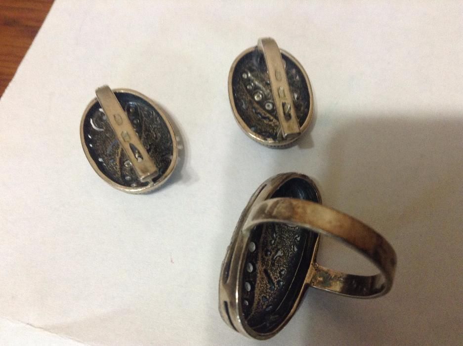 Серебро,кольцо,серьги