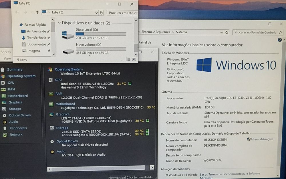 PC Gamer Core i7 4770T(Xeon 1230l v3)+GTX 1650+12gb+620gb SSD