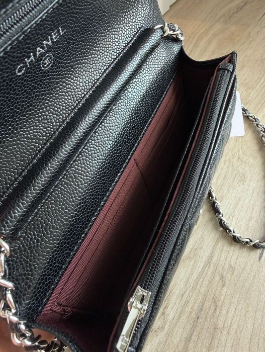 Сумка Chanel Classic Wallet on Chain Black золота та срібна фурнітура