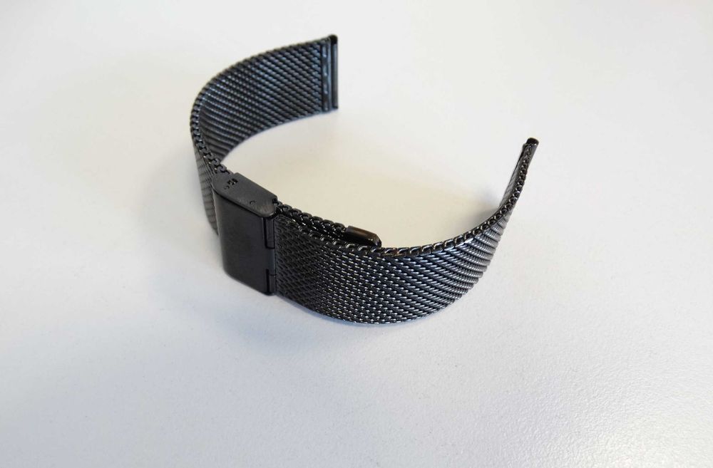 Bransoleta mesh 24mm do zegarka siatkowa czarna PVD milano