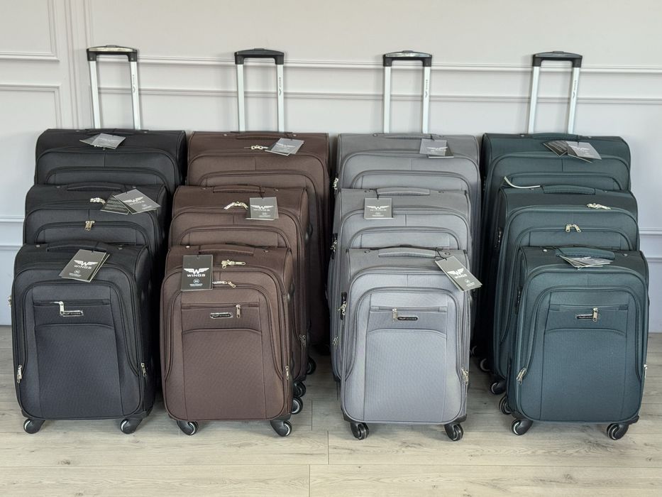 Чемодан валіза чемоданы Wings 2501 4 колеса текстиль