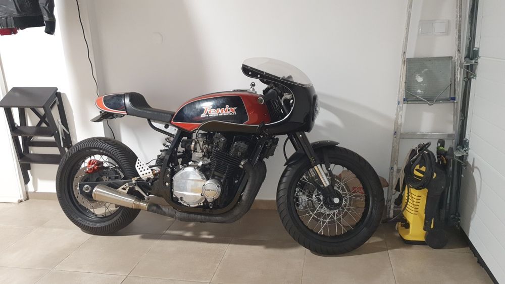 “Suzuki GSX 750 ES Café Racer ‘Fénix’ – única, Rusty Wrench, 1985”.