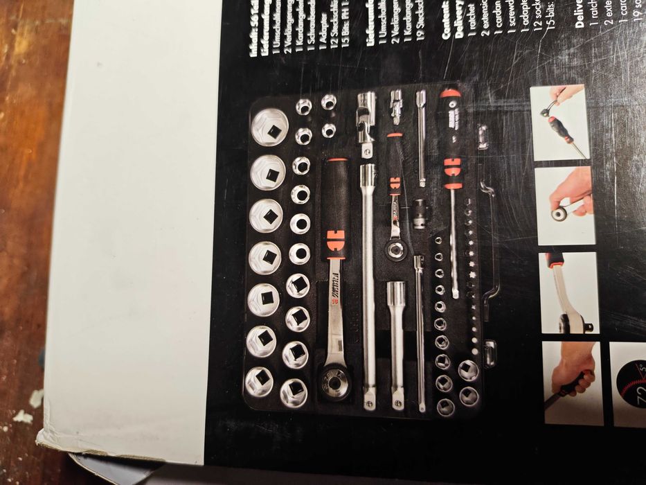 Komplet kluczy metrycznych wurth 56 elementów grzechotki 1/2 i 1/4