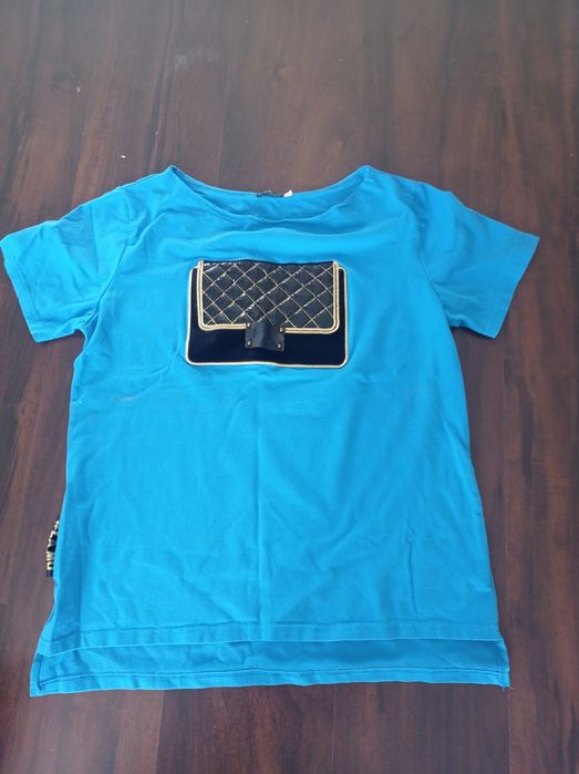 Bluzka damska bawełniana niebieska