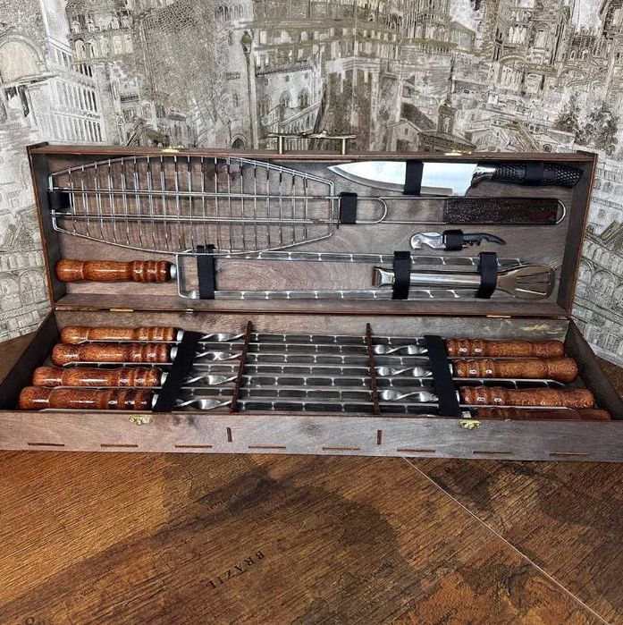 Набор шампурів у кейсі / подарунок чоловіку / шампура -великий вибір !