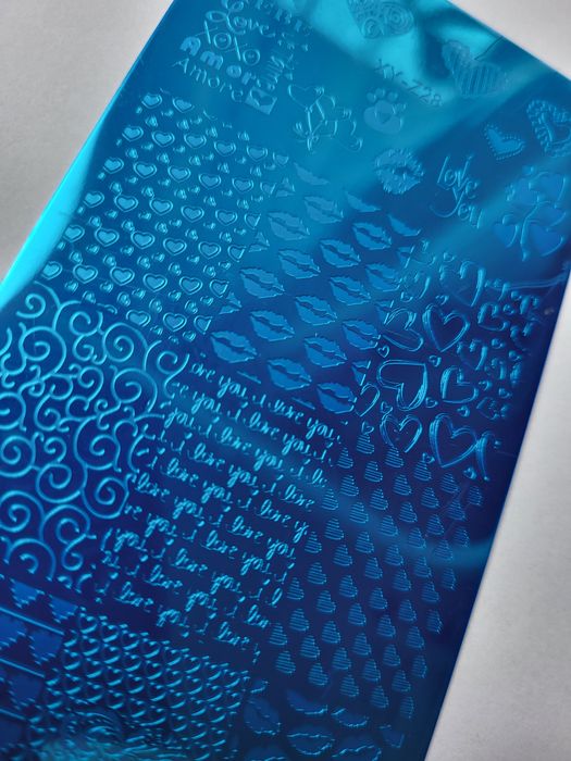 Blaszka płytka do paznokci stempli walentynki serca live kiss usta