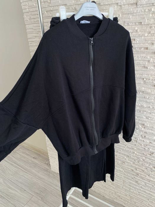 Wassyl dres set szerokie spodnie kant + bomber bluza